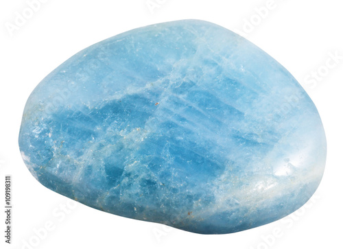 polished aquamarine (blue Beryl) gemstone isolated