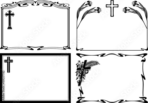 obituary notice- vector frames