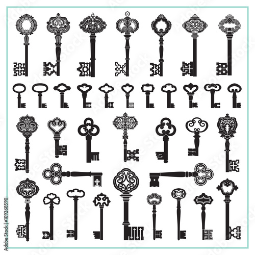 Antique Keys Silhouettes