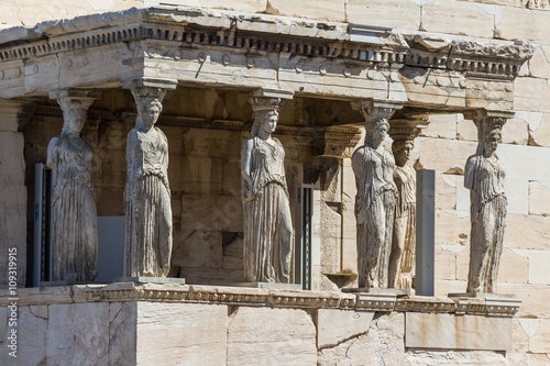 The Caryatides in the Acropolis of Athens, Greece