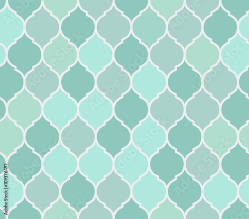 Seamless pattern turquoise tiles, vector