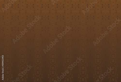 Brown classic background with swirls. Vector.