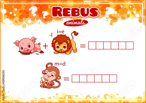 Educational rebus game for kids.