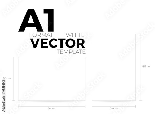 A1 page format white vector eps10 template. vertical and horizontal orientation