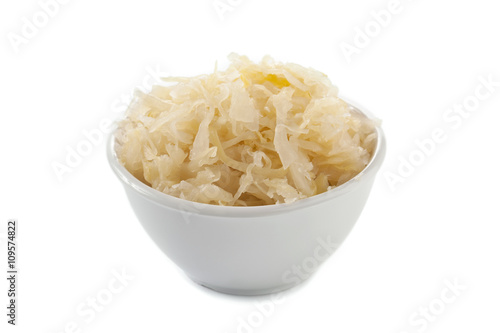 a bowl of sauerkraut