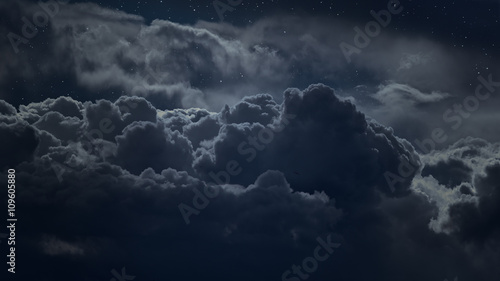 Above the clouds at night