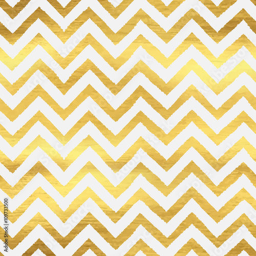 Geometric golden chevron seamless pattern