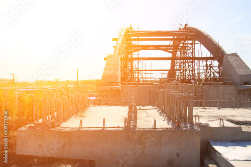 Construction of arch bridge