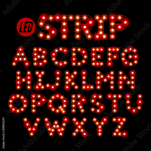 LED ribbon strip light alphabet 