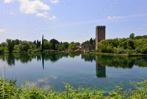 The little artificial lake outside the Garden of Ninfa (Cisterna di Latina, Italy)