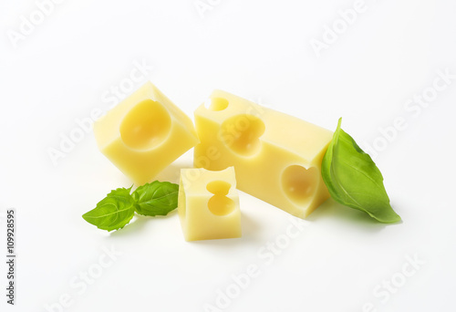 pieces of emmental cheese