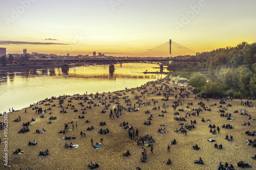 Warszawa - plaża miejska nad Wisłą.