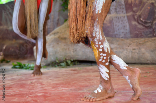 Yirrganydji Aboriginal men dance during Aboriginal culture show