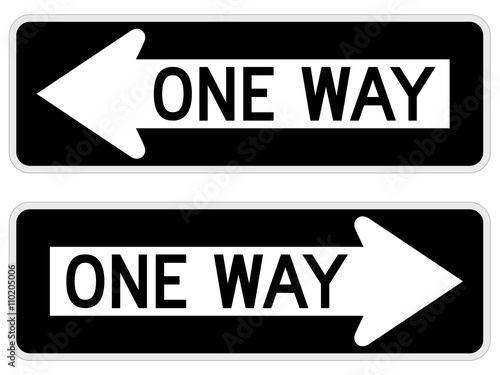 Vector illustration of a "one way" road/street sign.