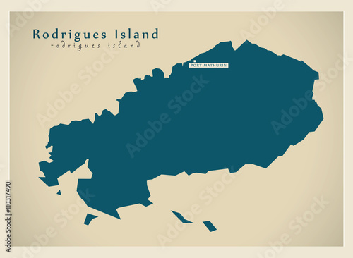 Modern Map - Rodrigues Island MU