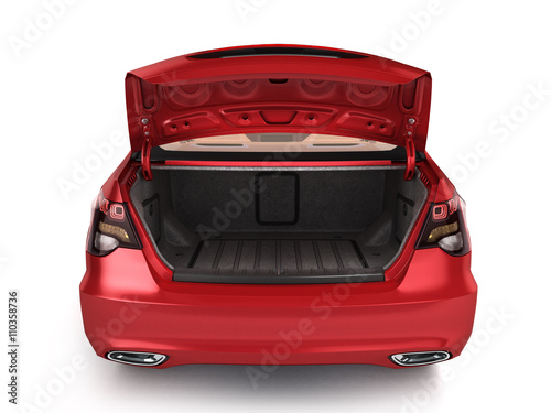 empty open trunk of a car 3d render