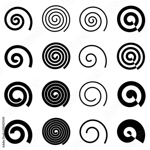 Spiral elements for your design, isolated vector elements