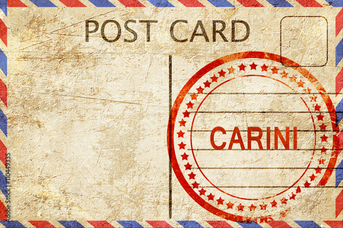 Carini, vintage postcard with a rough rubber stamp