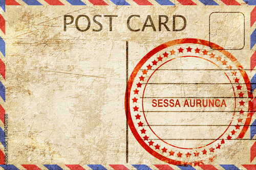 Sessa aurunca, vintage postcard with a rough rubber stamp