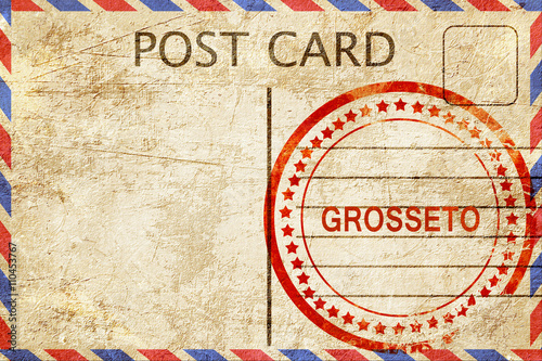 Grosseto, vintage postcard with a rough rubber stamp