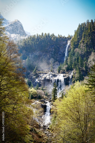 waterfall of Ars in the Pyrenees in France