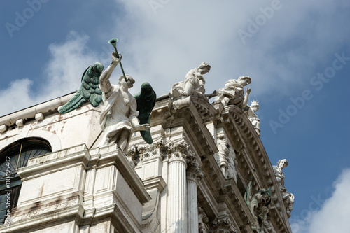 Statues on the roof of Santa Maria del Giglio Venice