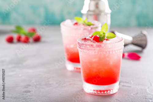 Raspberry ice cocktail 