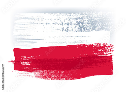 Poland colorful brush strokes painted flag.