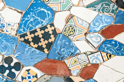 Antoni Gaudi typical mosaic