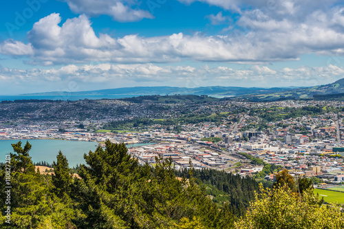 Dunedin seen from the peak of Signal Hill, New Zealand