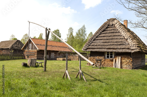 old well crane in open-air museum, Kolbuszowa, Poland