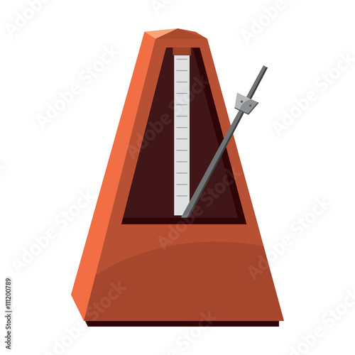 Classic metronome icon, cartoon style