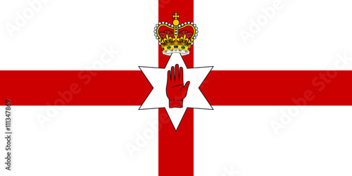 Flag of Northern Ireland (the Ulster banner) authentic version