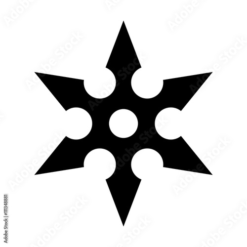 Ninja shuriken throwing star flat icon for games and websites