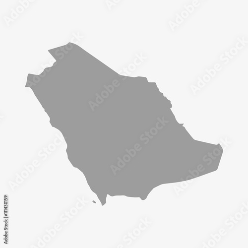 Saudi Arabia map in gray on a white background