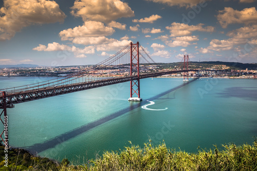 The 25 de Abril Bridge is a bridge connecting the city of Lisbon