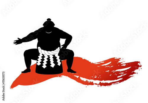 japanese Sumo wrestler beautiful silhouette .vector art