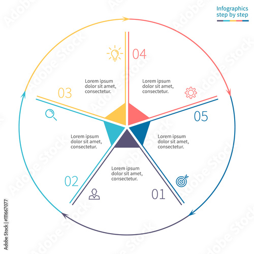 Outline circular infographics.