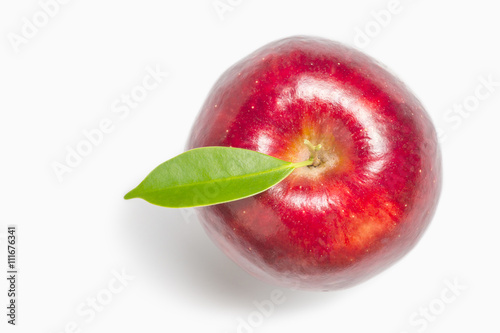 Apple top view, Red apple, white background