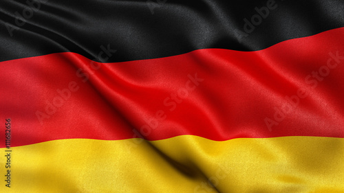 Flag of Germany in the wind with vivid colors and great detail.