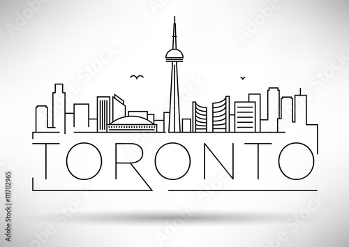 Minimal Toronto City Linear Skyline with Typographic Design
