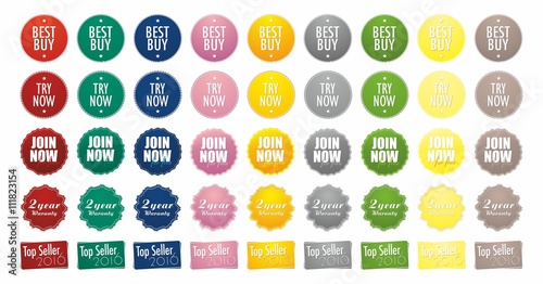 Color vector promotion sale tag sticker guarantee