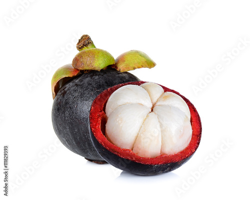 Mangosteen isolated on the white background