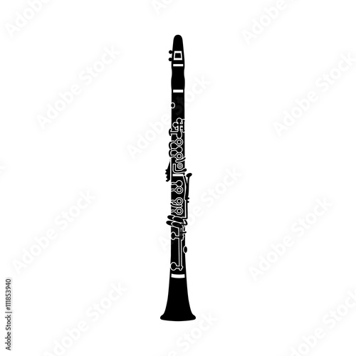 Clarinet icon, black simple style