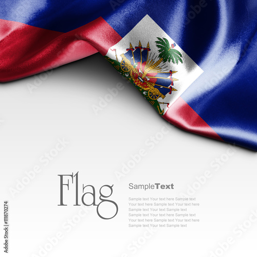 Flag of Haiti on white background. Sample text.