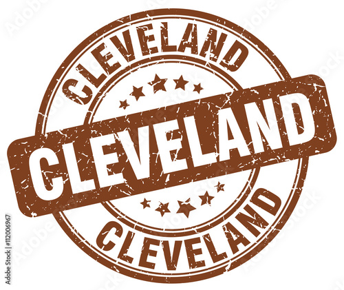 Cleveland brown grunge round vintage rubber stamp