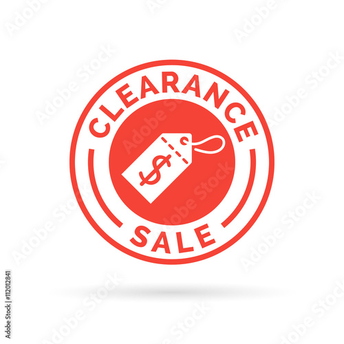 Special clearance sale promotion badge sign with red dollar label icon. Vector illustration.
