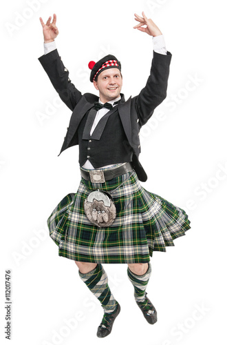 Young man in clothing for Scottish dance