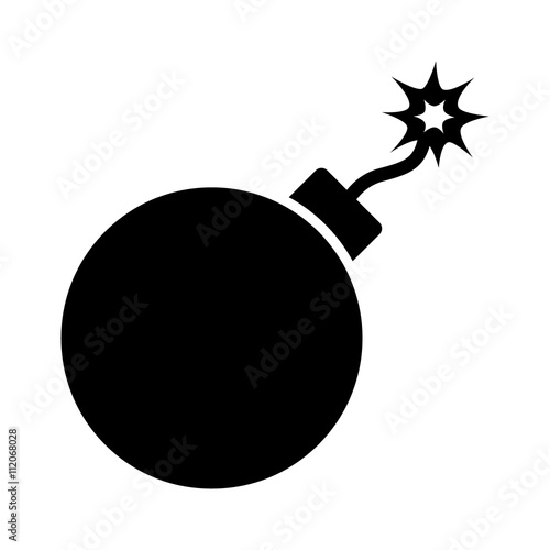 Bomb explosive device flat icon for games and websites