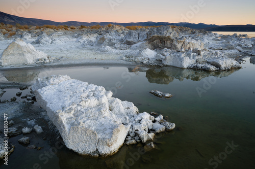Rock Salt Tufa Formations Sunset Mono Lake California Nature Out